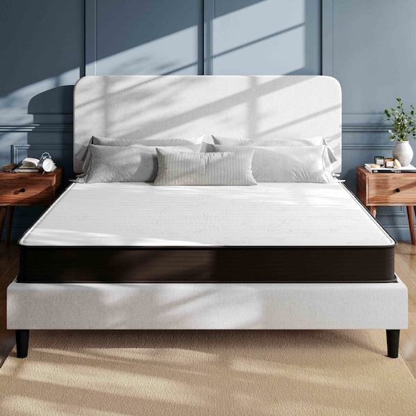 Flash Furniture Dream 8 Inch Hybrid Mattress, King Size High Density Foam and Innerspring Mattress in a Box DR-E238-B-K-GG - main